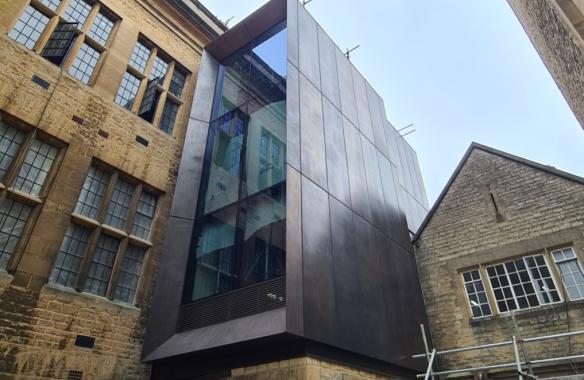 Reubens College Oxford Patina Brass Cladding