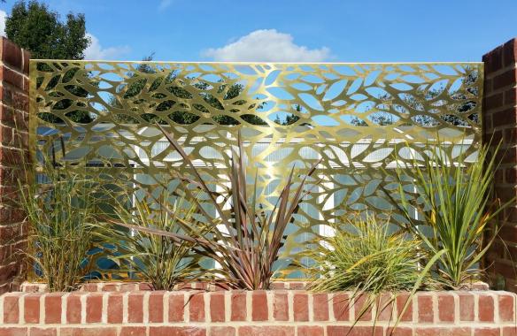 Mill finish - water jet cut brass screen