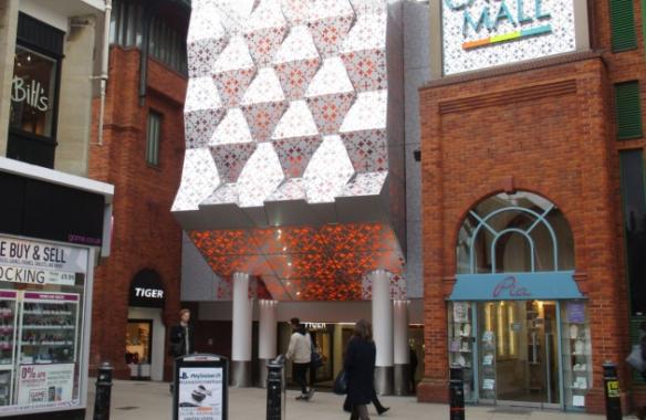 Castle Mall - Anodised Perforated Illuminated cladding